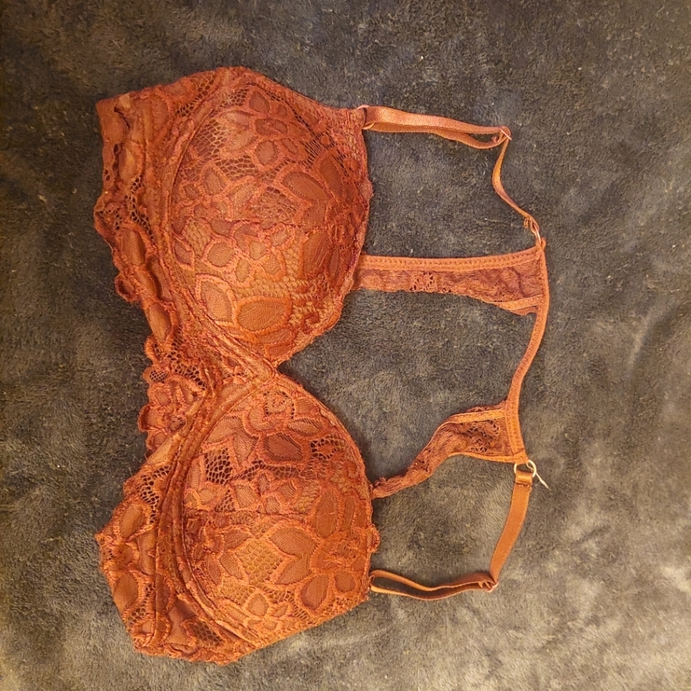 Orange/Red Lace Bra